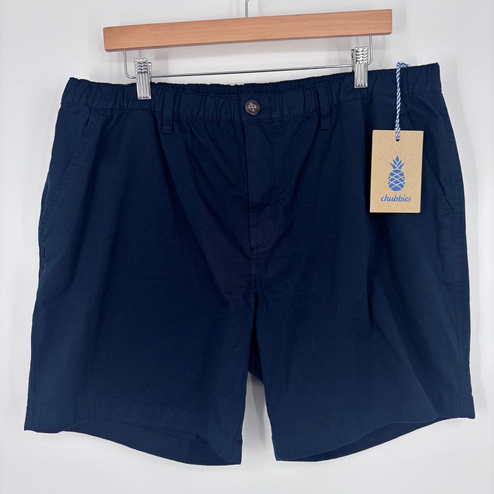 Chubbies Shorts Mens XXL 7" Inseam The Armadas Navy Blue Twill Preppy NEW